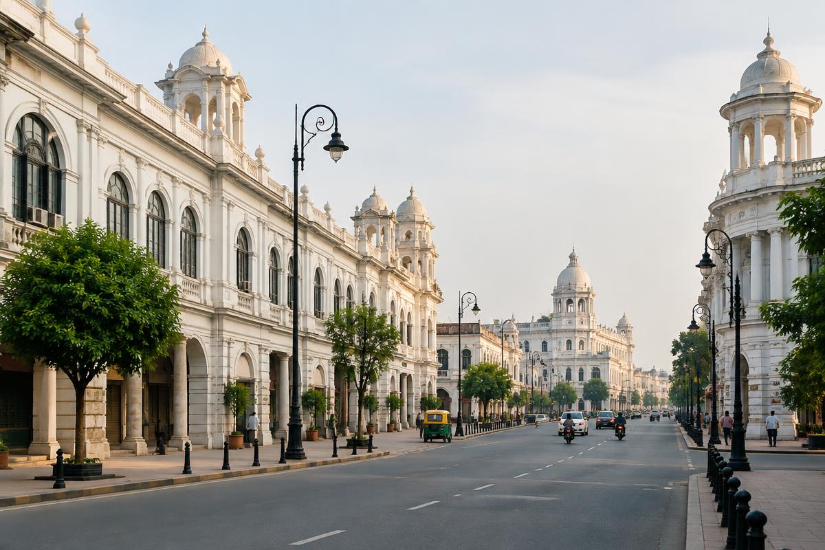 Streetscape representing Aishbagh, Lucknow